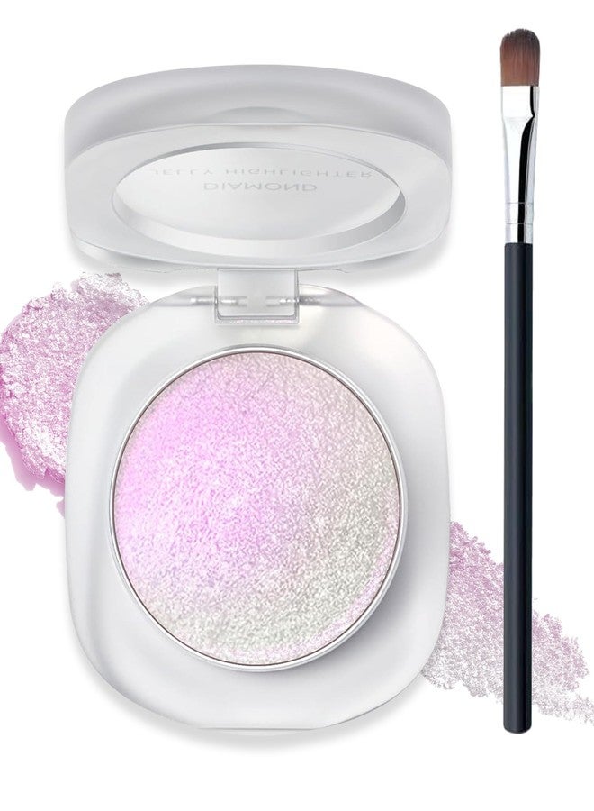 DuaTana Glitter Holographic Eyeshadow Palette Multichrome Chameleon Face Highlighter, Sparkling Cream Color Shifting Single Eye Shadow Long Lasting Shimmer Inner Corner Eye Brightener Pink Mermaid Makeup-02 - Image 1